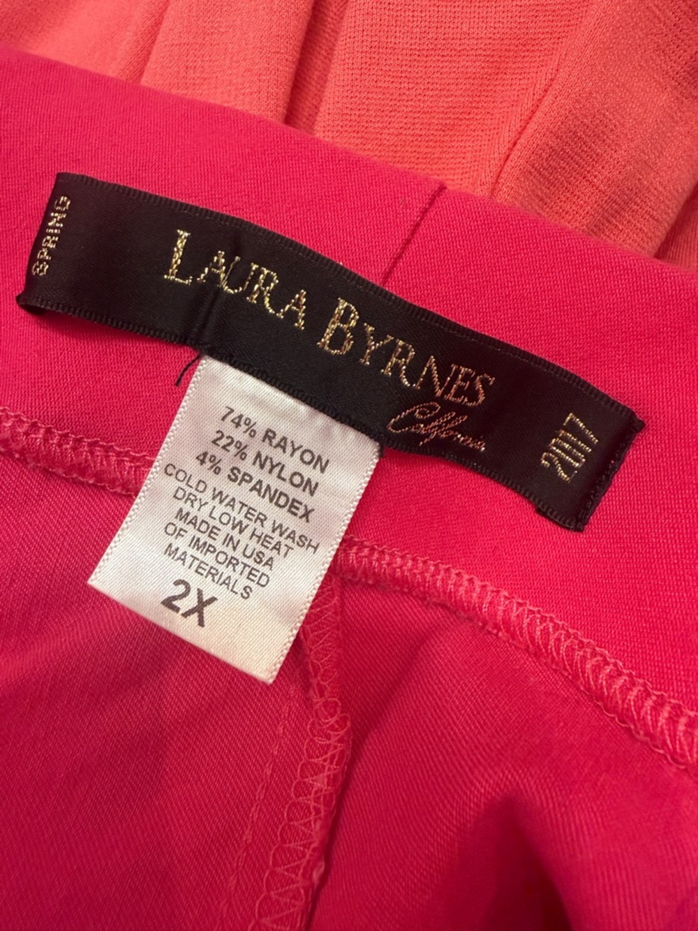 Pinup Girl Clothing x Laura Byrnes HOT PINK Stretch cigarette pants - Picture 3 of 3
